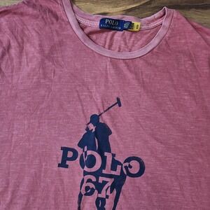Polo Ralph Lauren Big Pony Logo Jersey T-Shirt Salmon Red Size 3XB Euc